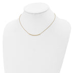 14K Polished and Diamond-cut 16 inch with 2in extender Bar Necklace
