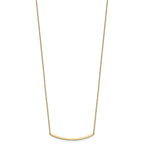 14K Polished and Diamond-cut 16 inch with 2in extender Bar Necklace