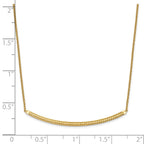 14K Polished and Diamond-cut 16 inch with 2in extender Bar Necklace