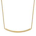 14K Polished and Diamond-cut 16 inch with 2in extender Bar Necklace