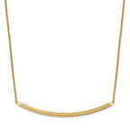 14K Polished and Diamond-cut 16 inch with 2in extender Bar Necklace