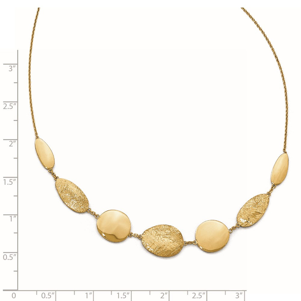 14K Polished D/C with 2in ext. Necklace