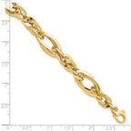14K Polished Fancy Link .75in ext. Bracelet