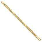14K 8.5mm Beveled Curb 8 inch Bracelet