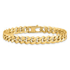 14K 8.5mm Beveled Curb 8 inch Bracelet