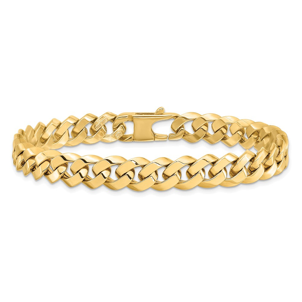 14K 8.5mm Beveled Curb 8 inch Bracelet