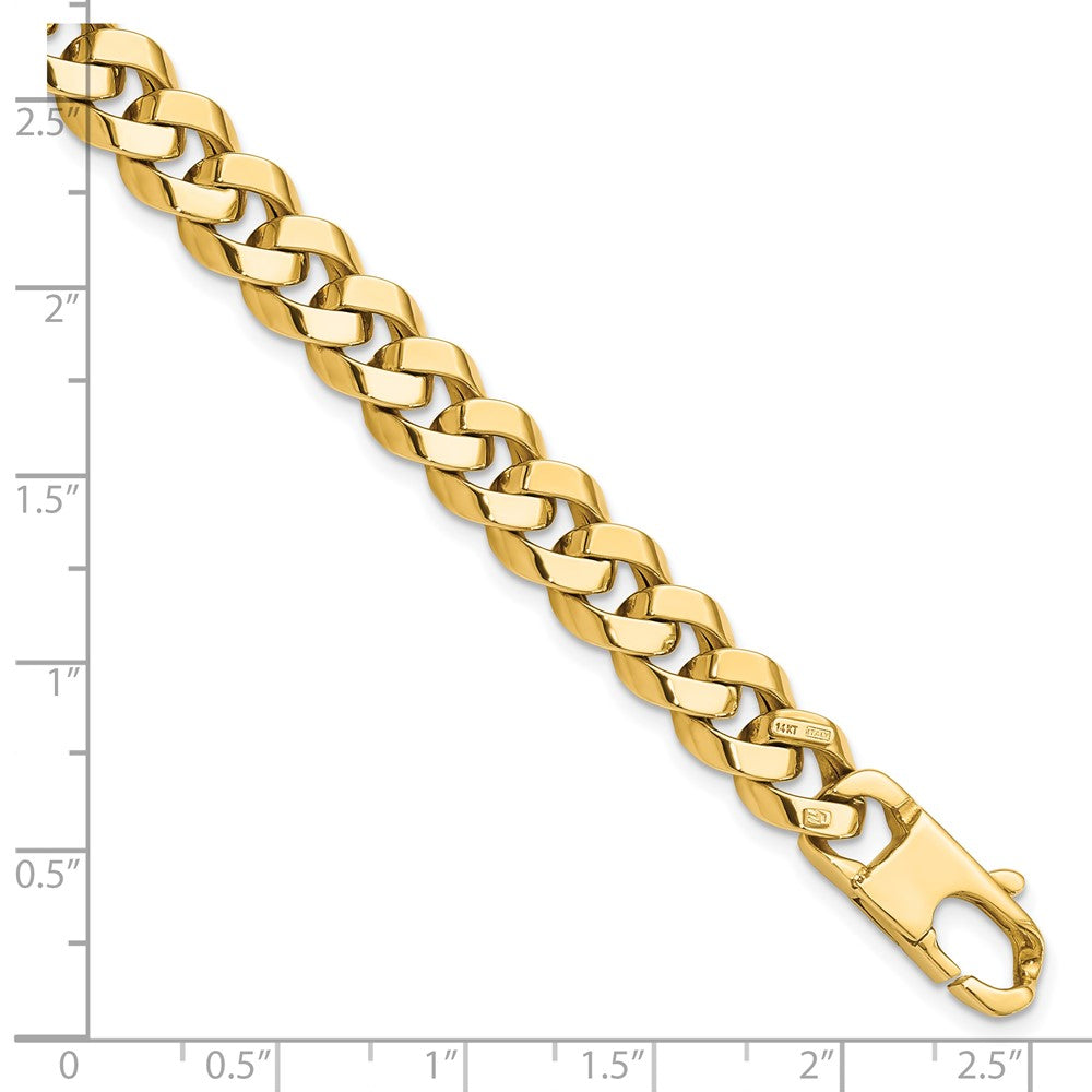 14K 8.5mm Beveled Curb 8 inch Bracelet