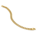 14K 8.5mm Beveled Curb 8 inch Bracelet