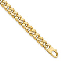 14K 8.5mm Beveled Curb 8 inch Bracelet