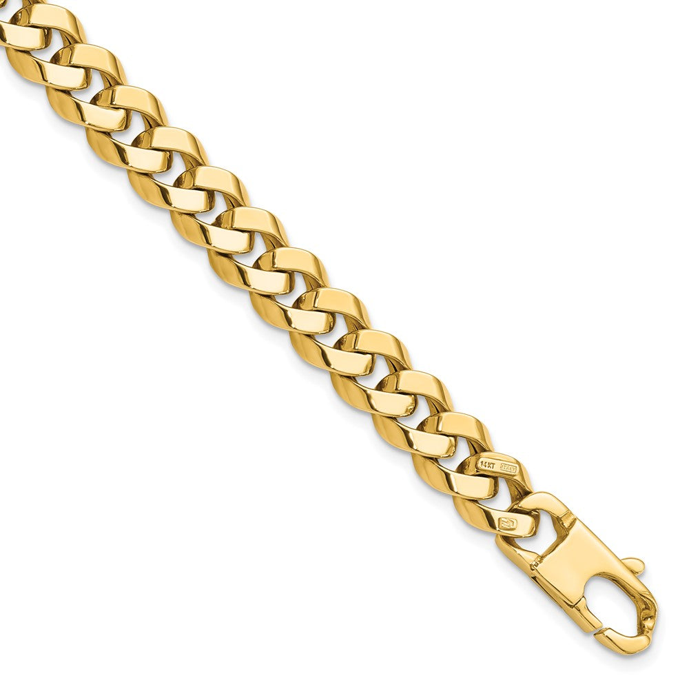 14K 8.5mm Beveled Curb 8 inch Bracelet