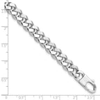 14K White Gold 8.5mm Beveled Curb 8 inch Bracelet