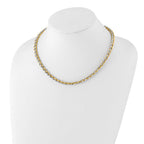 14K Two-tone Gold Polished 5.5mm Fancy Link 18 inch with .5 inch extender Necklace