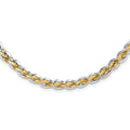 14K Two-tone Gold Polished 5.5mm Fancy Link 18 inch with .5 inch extender Necklace