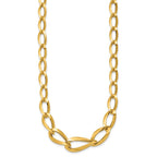 14K Polished Fancy Graduated Link 17.5 inch Necklace
