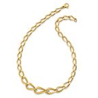 14K Polished Fancy Graduated Link 17.5 inch Necklace