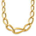 14K Polished Fancy Graduated Link 17.5 inch Necklace