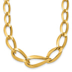 14K Polished Fancy Graduated Link 17.5 inch Necklace