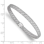 14K with White Rhodium-plating Fancy Stretch Bangle Bracelet