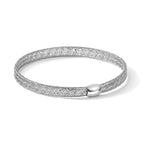 14K with White Rhodium-plating Fancy Stretch Bangle Bracelet