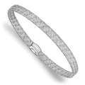 14K with White Rhodium-plating Fancy Stretch Bangle Bracelet