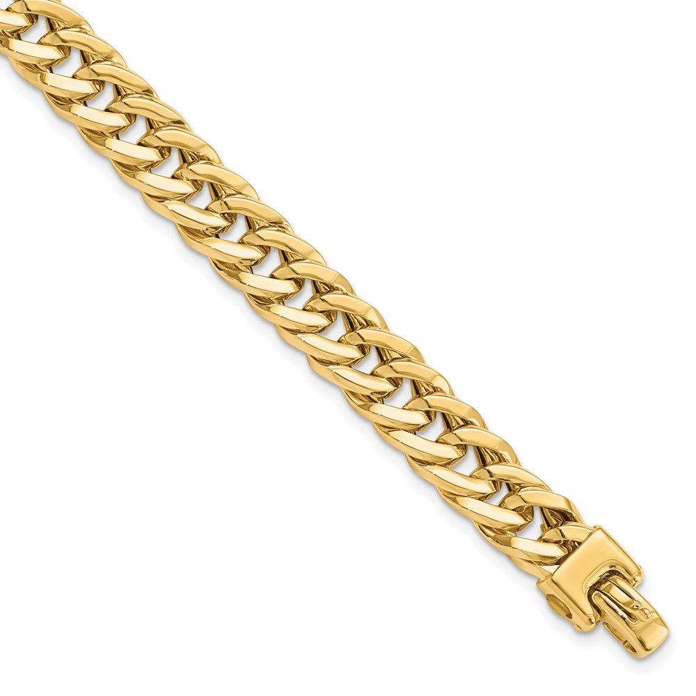14K Polished 9.0mm Fancy Curb Men's 8 inch Bracelet