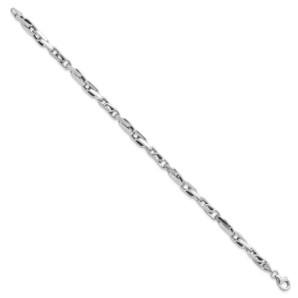 14K White Gold Polished 5.0mm Fancy Link 8.25 inch Bracelet