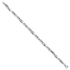 14K White Gold Polished 5.0mm Fancy Link 8.25 inch Bracelet