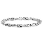 14K White Gold Polished 5.0mm Fancy Link 8.25 inch Bracelet