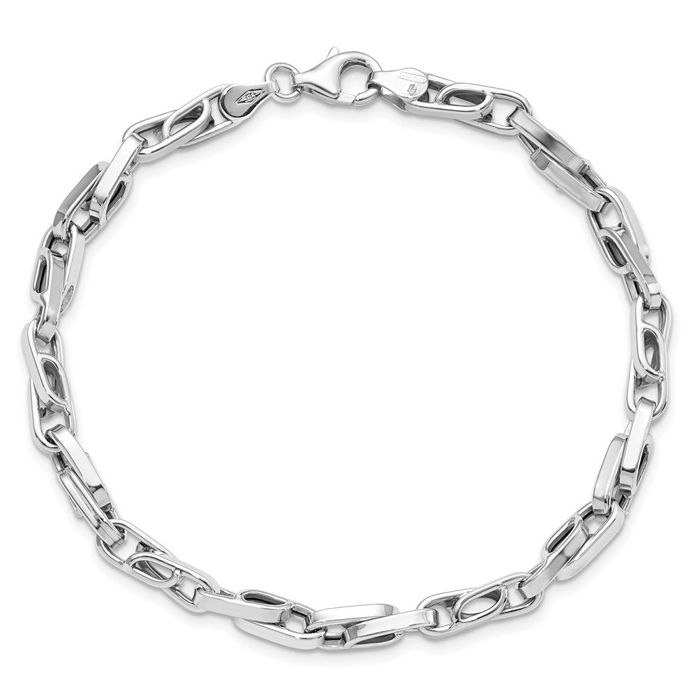 14K White Gold Polished 5.0mm Fancy Link 8.25 inch Bracelet