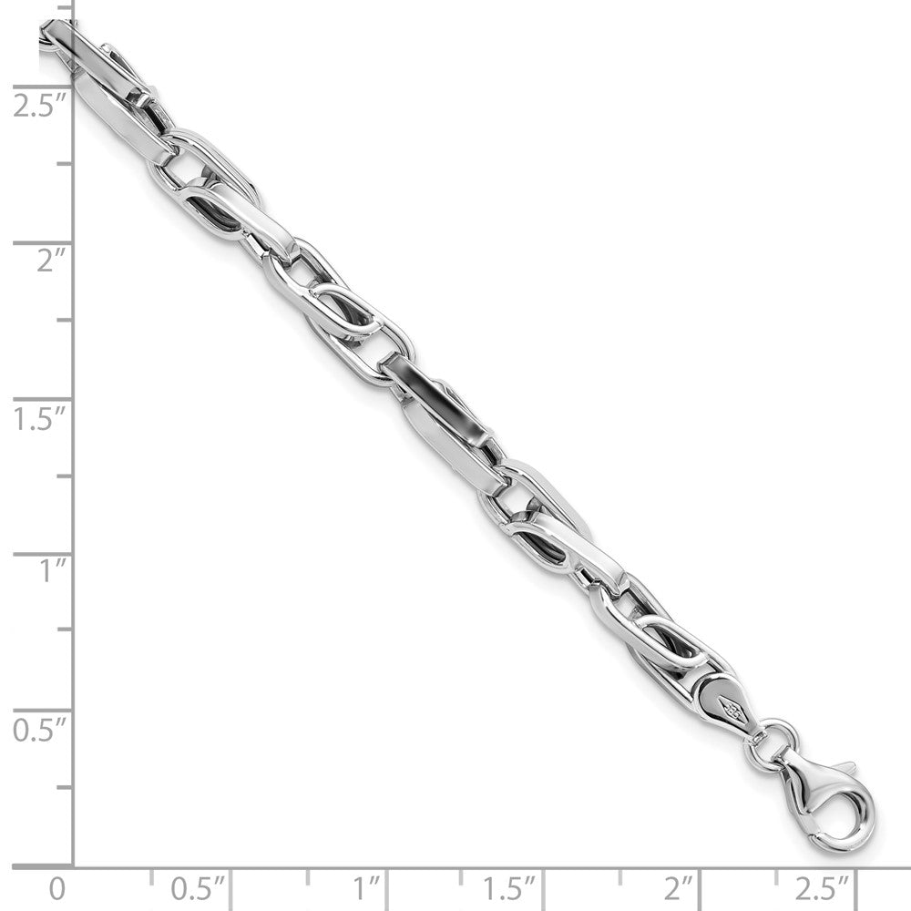 14K White Gold Polished 5.0mm Fancy Link 8.25 inch Bracelet