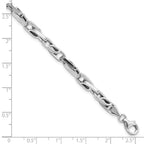 14K White Gold Polished 5.0mm Fancy Link 8.25 inch Bracelet