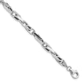 14K White Gold Polished 5.0mm Fancy Link 8.25 inch Bracelet