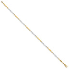 14K Two-tone Polished Twisted Link Anklet