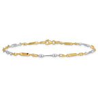 14K Two-tone Polished Twisted Link Anklet