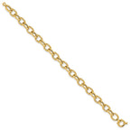 14K Polished 8.0mm Cable Oval Link 7.5 inch Bracelet