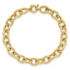 14K Polished 8.0mm Cable Oval Link 7.5 inch Bracelet