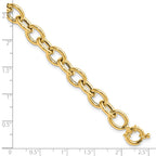 14K Polished 8.0mm Cable Oval Link 7.5 inch Bracelet