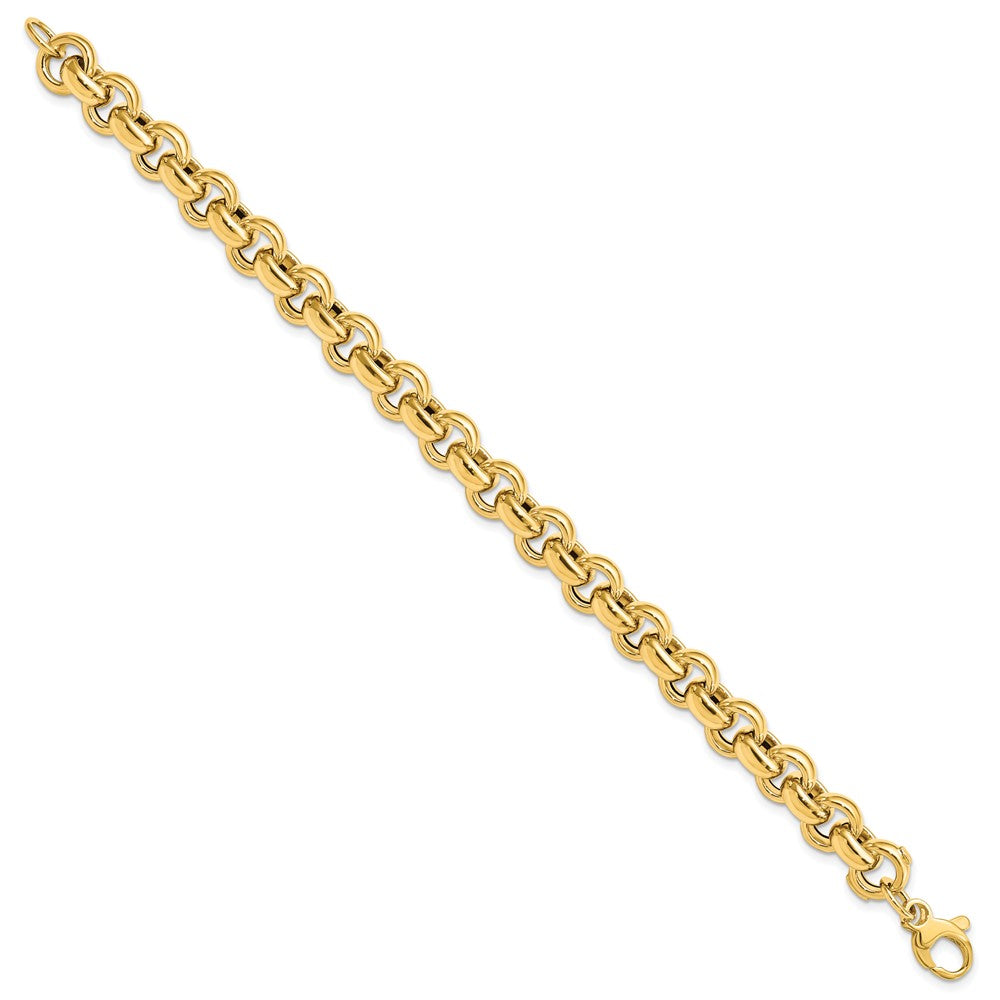 14K Polished 8.75mm Rolo Link 7.5 inch Bracelet