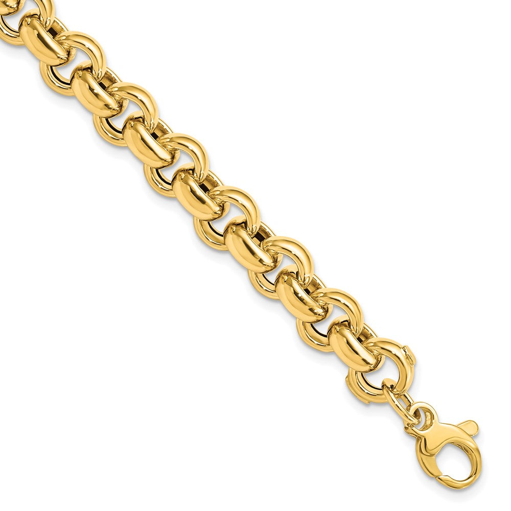 14K Polished 8.75mm Rolo Link 7.5 inch Bracelet