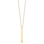 14K Polished Bar 16 inch with 2 inch extender Necklace