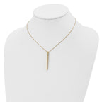 14K Polished Bar 16 inch with 2 inch extender Necklace