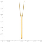 14K Polished Bar 16 inch with 2 inch extender Necklace