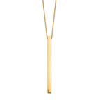 14K Polished Bar 16 inch with 2 inch extender Necklace