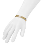 14K Two-tone Polished and Satin 9.5mm Fancy Link 8.5 inch Men's Bracelet