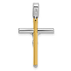14K Two-tone Polished Crucifix Pendant