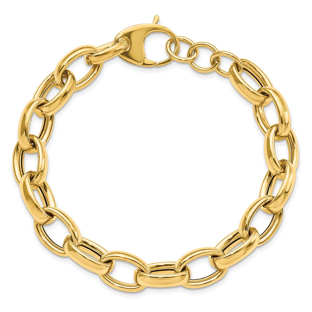 14K Polished Fancy Link 8in w/.5 ext. Bracelet