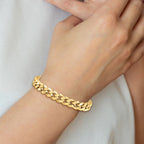 14K Polished 9.5mm Fancy Link 8 inch Bracelet