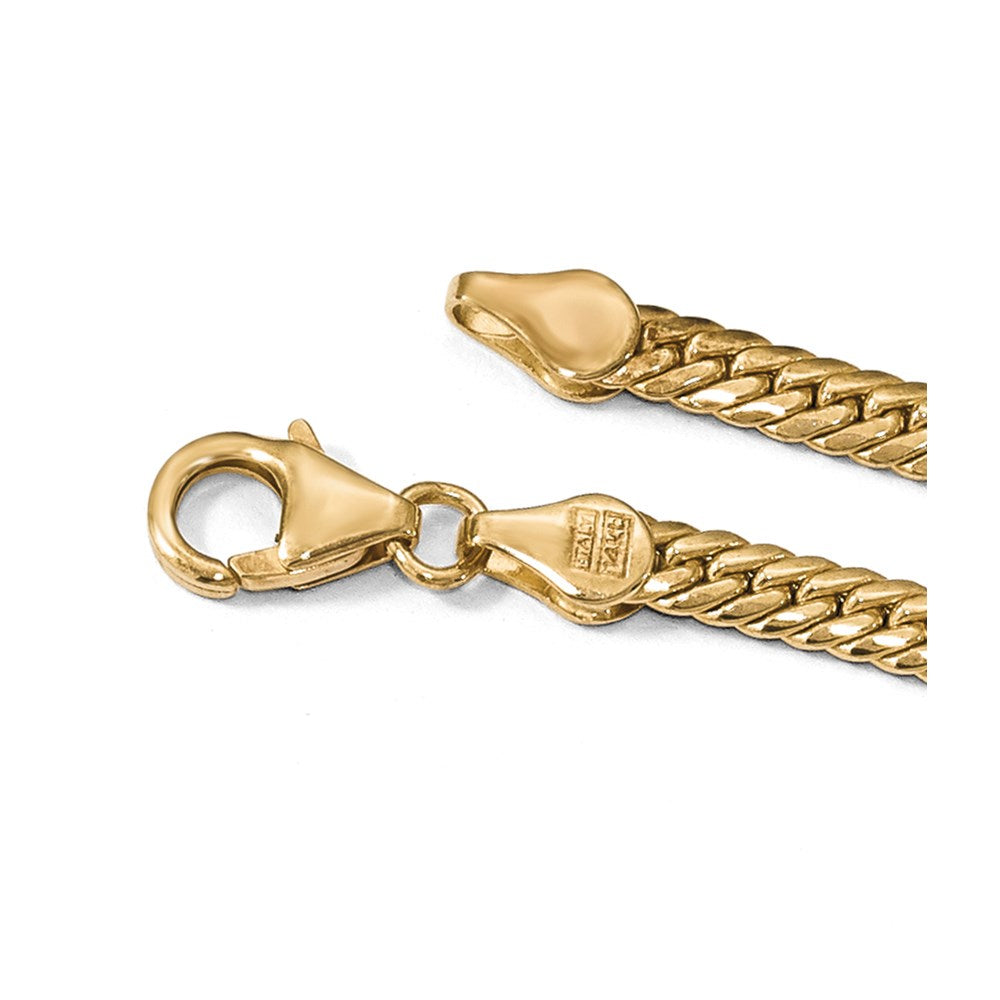 14K Polished Graduated Fancy Link Necklace