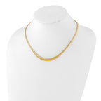 14K Polished Graduated Fancy Link Necklace