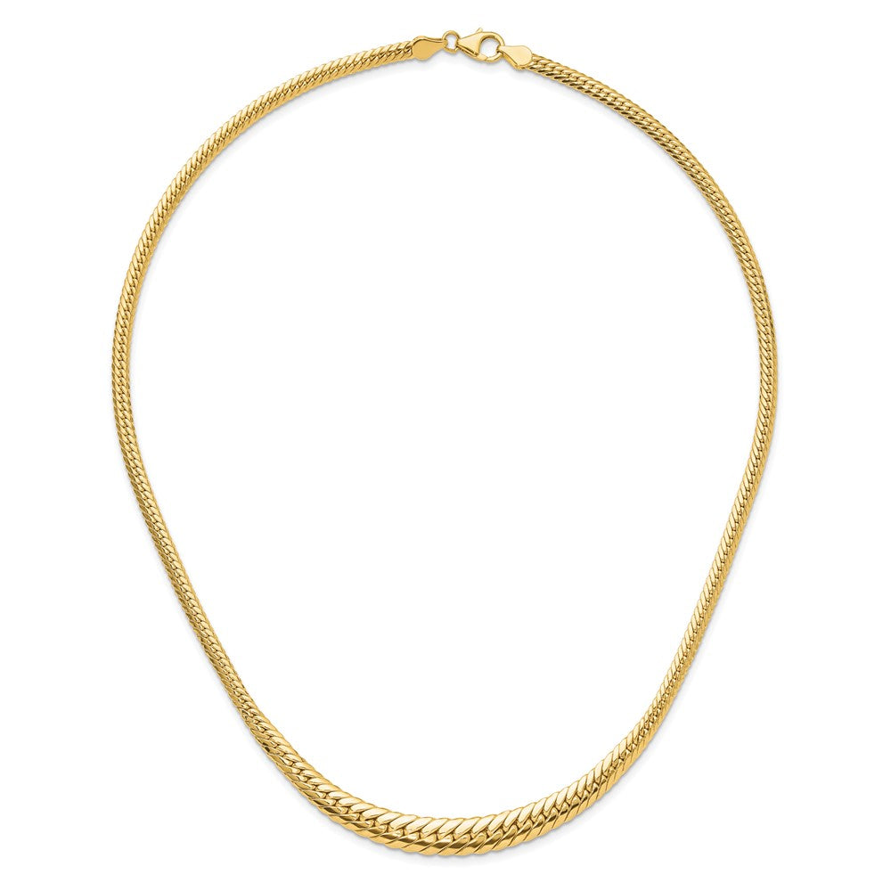 14K Polished Graduated Fancy Link Necklace